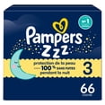 thumbnail image 2 of ZZZ Couches de Nuit, Taille 3 (16-28 lbs), Couche pour Bébé Jetable à Protection de Nuit, 2 of 28