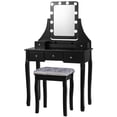 thumbnail image 4 of Patiojoy Detachable Vanity Table Set Makeup Table with Mirror &Cushioned Stool Balck, 4 of 5