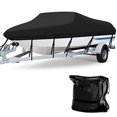 thumbnail image 2 of Housse de Bateau Imperméable de 17 - 19 Pi - Housse de Bateau Robuste en Polyester Oxford 600D, Protection Toutes Saisons, Bass Runabout, Durable et Remorquable, Convient aux Pêches Bateau V-Hull TRI-Hull / Noir, 2 of 10