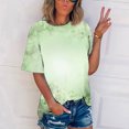 thumbnail image 2 of CEHVOM T-shirt Imprimé de Mode pour Femmes, Manches Courtes, Blouse à Col Rond, Hauts Décontractés, Liquidation, 2 of 5