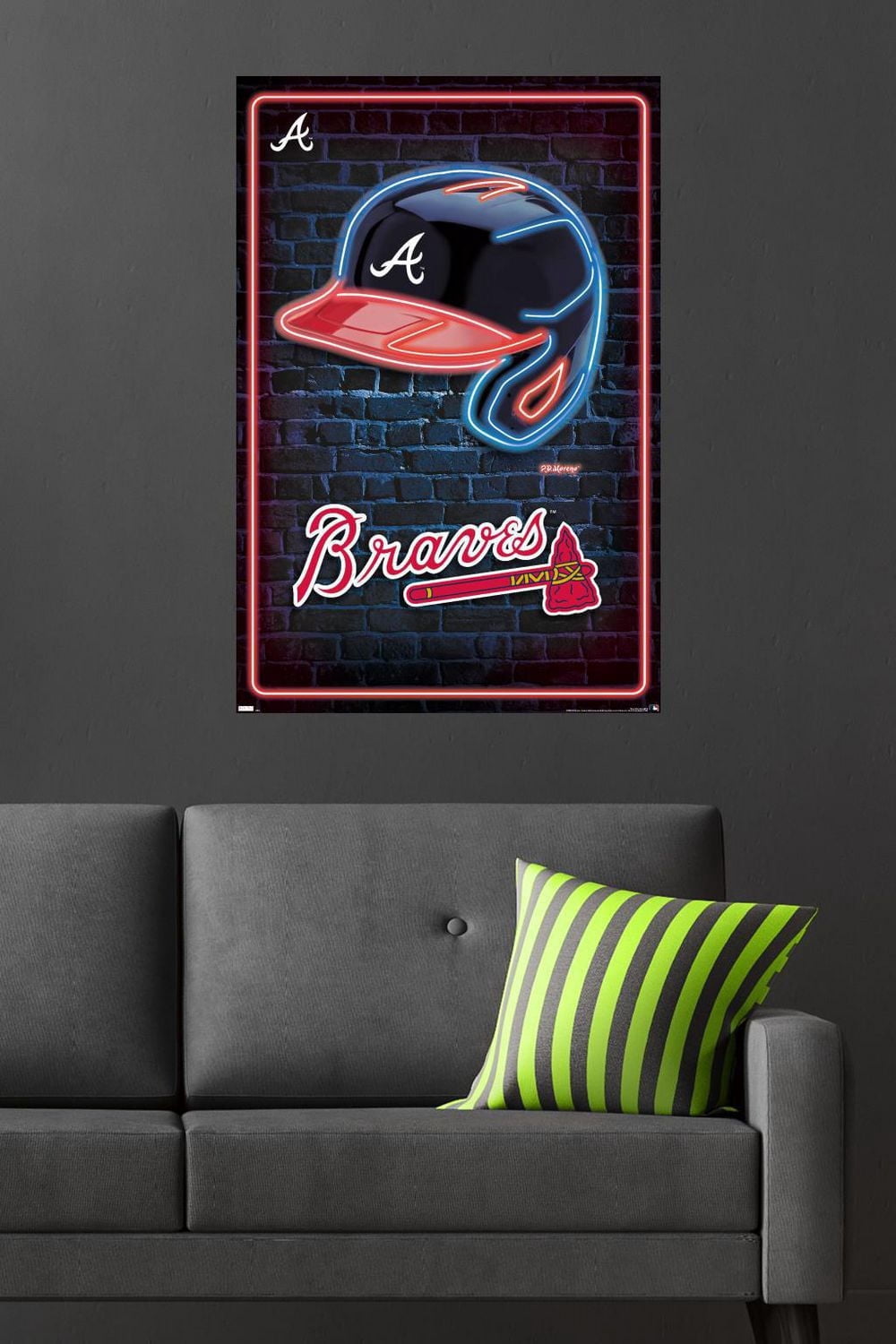 MLB Atlanta Braves - Neon Helmet 23 Wall Poster, 22.375" x 34"