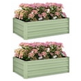 thumbnail image 1 of Outsunny Raised Garden Beds Set of 2, Galvanized Planter Box, Light Green, 1 of 10