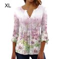 thumbnail image 5 of maskred Hauts à Manches 3/4 T-Shirt Évasé Tunique d'Été Lavable Attrayant Exquis Multicolore Mode Chic Plage Rose TG, 5 of 5