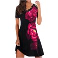 thumbnail image 2 of Robe d'Été pour Femmes 2024 Mode Grande Taille Aguichant à Manches Courtes Imprimée à Col en V Robe en Dentelle pour Dames Rabais de 50 % Liquidation!, 2 of 4