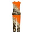 thumbnail image 5 of Mikilon Ensemble Stylé pour Femme 2 Pcs Décontracté Ample Débardeur Imprimé Pantalon Long Sans Manches Col Rond Haut/chemise Ensemble Orange-A TG, 5 of 5