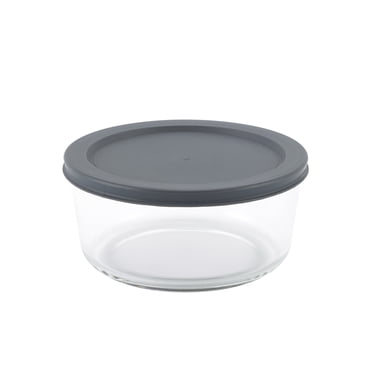 Mainstays Round Glass Food Storage Container with PE Lid 920ml