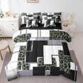 thumbnail image 1 of YST Abstract Geometric Bed In A Bag 7 Piece Queen Leopard Print Bedding Set Cheetah Grids Comforter Set With Sheets For Adults Men Women Abstract Wild Animal Buffalo Check Bed Set, 1 of 5