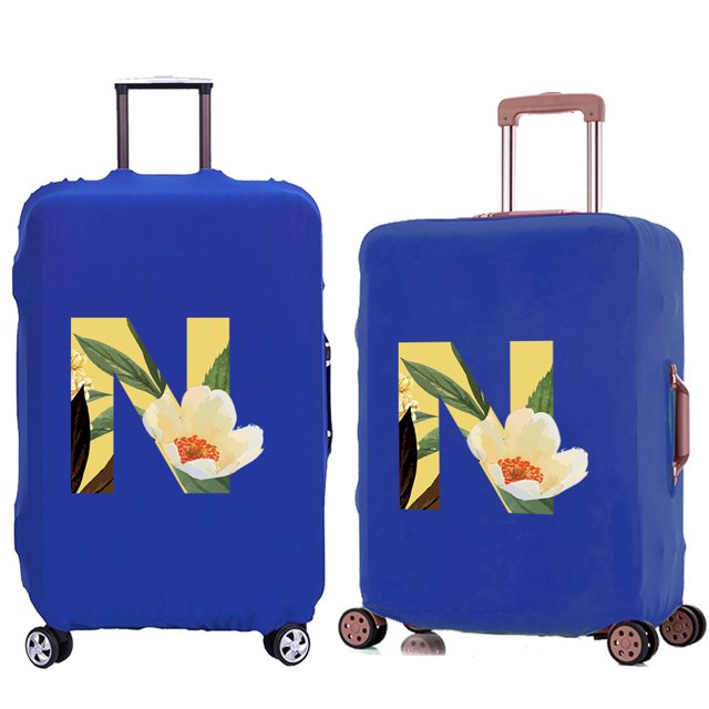 Luggage Cover Travel Suitcase Protective Cover for Trunk Case 18 ''-28 '' Foldable Elastic Suitcase Cover Floral Lettern Pattern 8floral N M