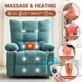 thumbnail image 4 of Swivel Rocker Recliner Chair with Heat and Massage&Adjustable Footrest for Elderly Adults,360° Swivel Rocking Sofa with Handrail and Backrest &Cup Holders Overstuffed Cushion for Back Pain Relief, 4 of 7