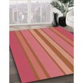 thumbnail image 3 of Ahgly Tapis Rond Lavable en Machine Intérieur Transitionnel Rouge Cramoisi, 5 Pieds Rond, 3 of 7