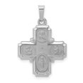 thumbnail image 1 of 14K White Gold Polished and Satin Four Way Medal Pendant, 1 of 3