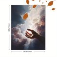thumbnail image 3 of Divine Hand Reaching Heaven Canvas Wall Art 15.75x11.81 Inches, 3 of 8