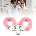 thumbnail image 2 of Menottes en Métal et Peluche Multifonctions pour Adultes, Poignets de Main pour Couples, Jeu de Rôle, Extérieur, Rose, 2 of 4