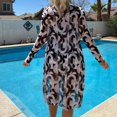 thumbnail image 3 of Women Bikini Set Ins 3 Piece Swimsuits Spaghetti Strap with Long Sleeve Cover Up, 3 of 7