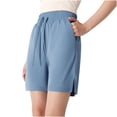 thumbnail image 2 of Timegard Womens Workout Shorts Elastic Waisted Drawstring Trackshorts Active Hiking Yoga Shorts with Pocket, 2 of 3
