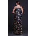 thumbnail image 2 of Bimba Bleu Marine Foncé Feuilles Florales et Tulipes Vêtements de Nuit pour Femmes Nuisette Imprimée Robe Maxi à Bretelles Spaghetti Vêtements de Nuit XXX-Large, 2 of 5