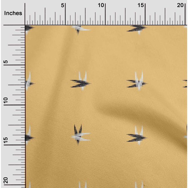 oneOone Tissu Popeline de Coton Imprimé Ikat Flèche BTY 56 Pouces de Large