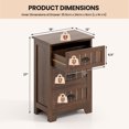 thumbnail image 3 of Gymax 3 Drawers End Table Nightstand Bedroom Storage Wood Slide Brown, 3 of 10