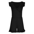 thumbnail image 3 of Girls Swimsuit with Chest Pad Ruffle Trim One Piece Bathing Suit Solid Swimsuits Ruched Sleeveless Swimwear for 7-16 Years, 3 of 7