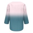 thumbnail image 4 of Hauts d'Été pour Femmes 2023 Mode Féminine Manches Trois-Quarts Col Rond Rétro Imprimé de Pâques Blouse Ample Bohemian T-Shirt Grande Taille pour Femmes, 4 of 5