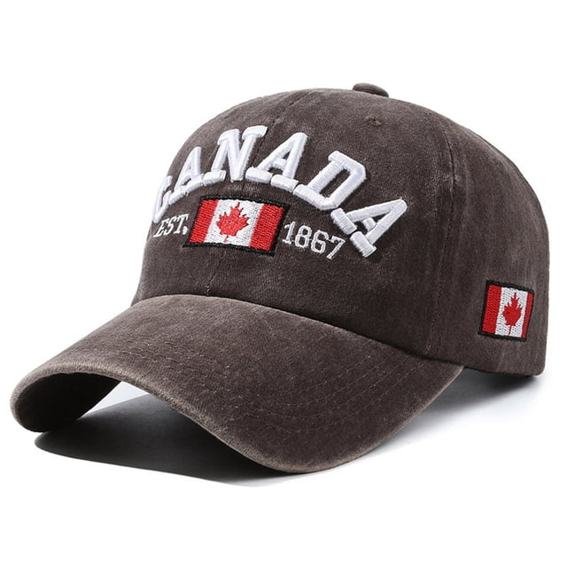 Canada Baseball Caps Canada Day Adjustable Hat with Embroidered Maple for Enthusiasts and Tourists