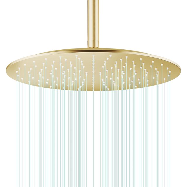 Pomme de Douche Pluie Ronde Pomme de Douche Débit Élevé Acier Inoxydable Pomme de Douche Pluie Conception Haute Pression (BChrome)