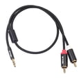 thumbnail image 1 of 3.5mm to 2 RCA Audio AUX Cable Cord for Mobile Phone Laptop MP3,, 1 of 8