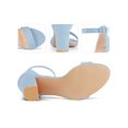 thumbnail image 4 of BLISSFUL STEP Woman's Sandals Block Heels Ankle Strap Open Toe Sandals Sky Blue 7, 4 of 6