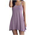 thumbnail image 1 of Vêtements de Nuit pour Femmes Bretelles de Pyjama Grande Taille Robe d'Intérieur pour Femmes Courte Robe de Pyjama avec Coussinet de Poitrine Style Mince Débardeur Intégré Couleur Manches Mi-Longues Intégrées Pyjamas de Noël pour la Famille, 1 of 6