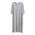 thumbnail image 1 of FhsagQ Pyjama Pyjama pour Hommes avec Anneau Homme Couleur Unie Manches Courtes Col Rond Chemise de Nuit Peignoir Tenue d'Intérieur Pyjama pour Hommes Vêtement de Nuit Polyester Comfortsoft Gris TG, 1 of 3