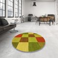 thumbnail image 4 of Ahgly Company Tapis d'Intérieur Lavable en Machine Carré Transitionnel Acajou Brun, 7 Pieds Carré, 4 of 7