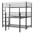 thumbnail image 2 of Furniture of America Crossman Lit Superposé Simple Triple en Métal, Sable Noir, 2 of 9
