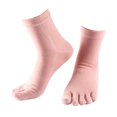 thumbnail image 1 of relayinert Soft Five Toe Socks Stretchable Cotton High Crew Socks Athletic Solid Socks Pink 1Set, 1 of 5