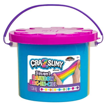 Cra-Z-Art Cra-Z-Slimy 3 in 1 Rainbow Slime Bucket, Slime Kit for Kids, Sensory Crafts. Ages 6+. Great Gift for any occasion.