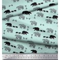 thumbnail image 3 of Soimoi Green polyester Crepe Fabric Bear & Text Fabric Prints By Yard 52 Inch Wide, 3 of 5