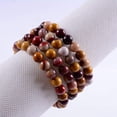 thumbnail image 4 of Angelstones Bracelet Extensible Unisexe en Perles Rondes de 8 mm en Jaspe Mookaite Naturel, 4 of 5
