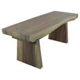 thumbnail image 4 of Strata Furniture 48" Traditional Monkeypod Wood Natural Sitting Bench in Gray, 4 of 7