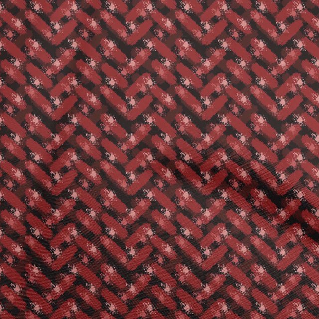 oneOone Tissu en Coton Rouge Cambrique Abstrait pour Robe Tissu Imprimé au Mètre 42 Pouces de Large
