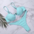 thumbnail image 4 of Faithtur Soutien-gorge Armatures Réglable en Spaghetti de Couleur Unie pour Femmes + String, 4 of 8