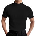 thumbnail image 1 of QIPOPIQ T-Shirt à Col Montant Uni à Manches Courtes pour Homme Liquidation, 1 of 7