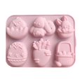 thumbnail image 2 of Oleegame 1PC Cookie Mold Easter Rabbit Egg Silicone Cake Chocolate Cake Baking Abrasive Pink, 2 of 8