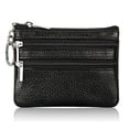 thumbnail image 4 of HLONK Men Leather Coin Purse Card Wallet Clutch Double Zipper Small Change Bag, 4 of 11
