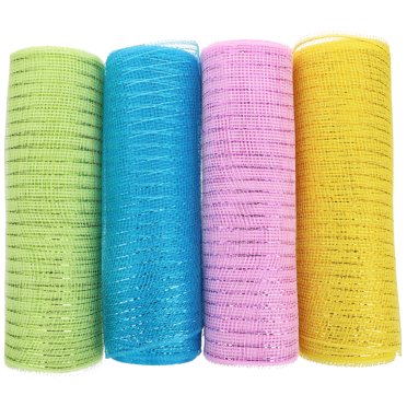 4 Rouleaux de Rubans en Maille Rubans en Maille Poly pour Couronne de Pâques