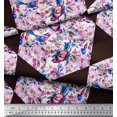 thumbnail image 2 of Soimoi Modal Satin Fabric Leaves,Bird & Floral Patchwork Printed Fabric 1 Yard 42 Inch Wide, 2 of 3