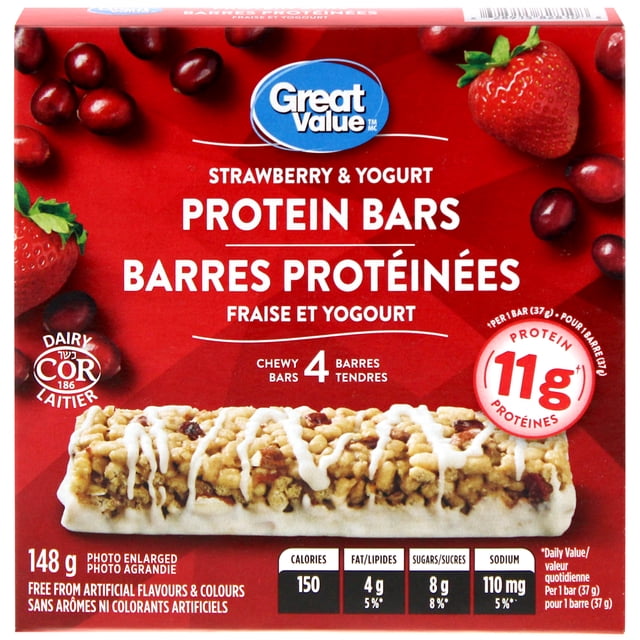 Barres protéinées fraise et yogourt Great Value