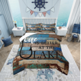 thumbnail image 1 of Erosebridal Ensemble de Literie à Imprimé « Life is Better at the Lake » Taille Simple avec Couette, Insert de Couette Style Ferme Campagnarde, Réversible 2 Pcs, Super Douillet, 1 of 7