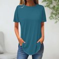 thumbnail image 1 of AherBiu T-Shirts pour Femmes à Col Rond, T-Shirts Amples d'Été à Manches Courtes, Hauts Basiques, Entraînement, Gym, Course Athlétique, T-Shirts, 1 of 3