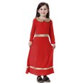 thumbnail image 2 of GDREDA Robe Soleil Fille Été Fille Contraste de Couleurs Manches Longues Robe Jupe Longue Fille Rouge,12-24 Mois, 2 of 9