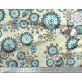 thumbnail image 2 of Soimoi Crepe Silk Fabric Snowflake & Damask Ethnic Printed Fabric 1 Yard 42 Inch Wide, 2 of 2