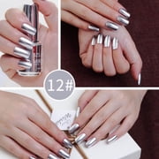 FSTDelivery Artificial Fake Press-On Nails for Women Girls, 12 Colors Metal Nail Polish Nail DIY Nail Polish Varnish Manicure Tool, Unpeelable Drawable 18ml